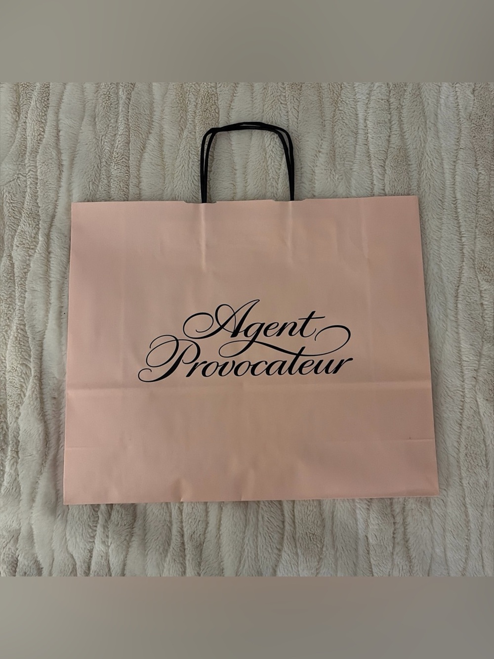 Agent Provocateur Large Pink Gift Bag W Black Handles Luxury Designer